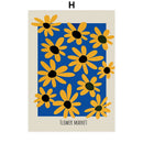 Modern vibrant floral typography wall art set of 6 living room prints by Decorbites