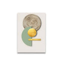 Modern gold & green geometric canvas art set for living room by Decorbites