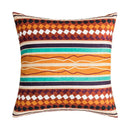 Abstract geometric cushion cover coral & teal bedroom tassel decor by Decorbites