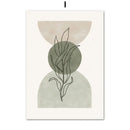 GobekUsa Abstract Geometric Leaf Canvas Wall Art