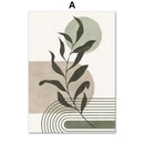 GobekUsa Abstract Geometric Leaf Canvas Wall Art