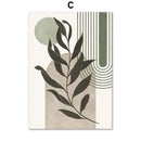 GobekUsa Abstract Geometric Leaf Canvas Wall Art