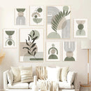 GobekUsa Abstract Geometric Leaf Canvas Wall Art