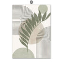 GobekUsa Abstract Geometric Leaf Canvas Wall Art