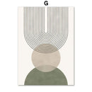 GobekUsa Abstract Geometric Leaf Canvas Wall Art
