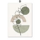 GobekUsa Abstract Geometric Leaf Canvas Wall Art