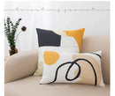 Abstract geometric print white & black pillow cover living room decor by Decorbites