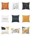 Abstract geometric print white & black pillow cover living room decor by Decorbites