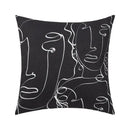 Abstract geometric print white & black pillow cover living room decor by Decorbites