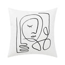 Abstract geometric print white & black pillow cover living room decor by Decorbites