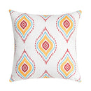 Abstract geometric printed cushion cover orange & blue living room by Decorbites