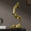 Abstract gold resin giraffe figurines living room decor ornament by Decorbites