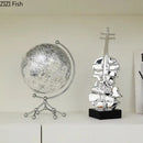 GobekUsa Golden Violin Sculpture Resin Art Ornament Stack Violin Statue Decor