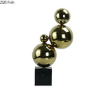 GobekUsa Golden Balls Geometric Metal Sculpture Room Desk Decoration Ornaments