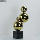 GobekUsa Golden Balls Geometric Metal Sculpture Room Desk Decoration Ornaments