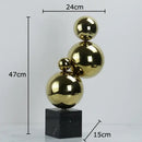 GobekUsa Golden Balls Geometric Metal Sculpture Room Desk Decoration Ornaments