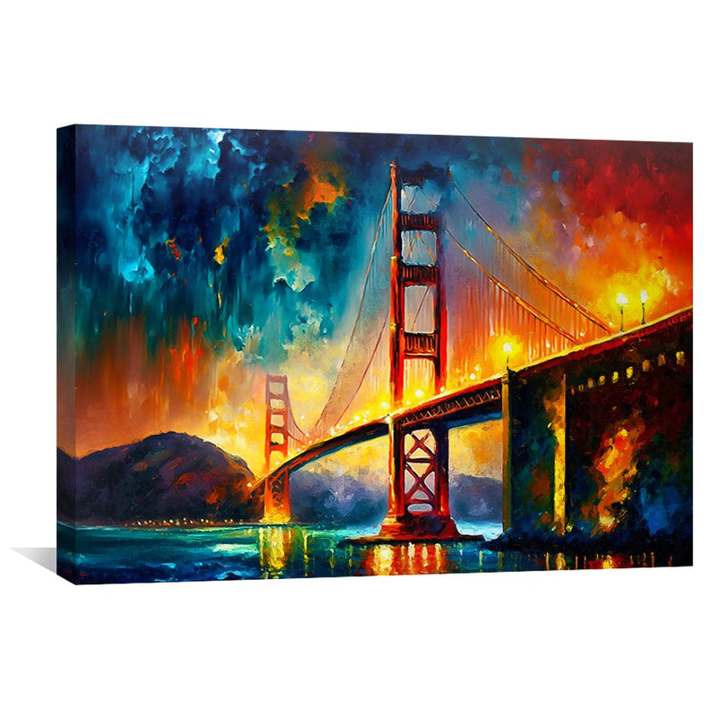 Abstract Golden Bridge Canvas