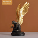 GobekUsa Abstract Golden Character Resin Statue Modern Home Decor Ornament Scandinavian Style