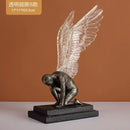GobekUsa Abstract Golden Character Resin Statue Modern Home Decor Ornament Scandinavian Style