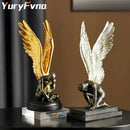 GobekUsa Abstract Golden Character Resin Statue Modern Home Decor Ornament Scandinavian Style