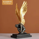 GobekUsa Abstract Golden Character Resin Statue Modern Home Decor Ornament Scandinavian Style