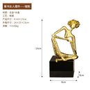 GobekUsa Golden Hat Thinker Figure Sculpture for Home Decor