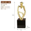 GobekUsa Golden Hat Thinker Figure Sculpture for Home Decor