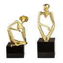 GobekUsa Golden Hat Thinker Figure Sculpture for Home Decor
