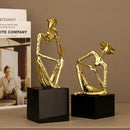 GobekUsa Golden Hat Thinker Figure Sculpture for Home Decor