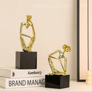 GobekUsa Golden Hat Thinker Figure Sculpture for Home Decor