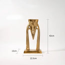 GobekUsa Golden Masked Figure Sculpture: Abstract Geometric Portrait Home Decor Figurine