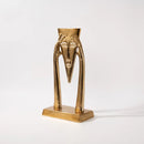GobekUsa Golden Masked Figure Sculpture: Abstract Geometric Portrait Home Decor Figurine