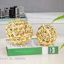 GobekUsa Golden Metal Hollow Ball Spike Abstract Ornament Home Decor