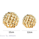 GobekUsa Golden Metal Hollow Ball Spike Abstract Ornament Home Decor