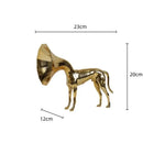 GobekUsa Abstract Golden Trumpet Dog Sculpture Home Decor Simulated Animal Figurine