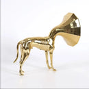 GobekUsa Abstract Golden Trumpet Dog Sculpture Home Decor Simulated Animal Figurine