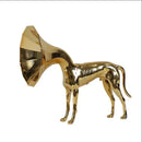 GobekUsa Abstract Golden Trumpet Dog Sculpture Home Decor Simulated Animal Figurine