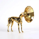 GobekUsa Abstract Golden Trumpet Dog Sculpture Home Decor Simulated Animal Figurine