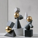 GobekUsa Geometric Gold Ball Sculpture Statues for Home Decor