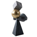GobekUsa Geometric Gold Ball Sculpture Statues for Home Decor
