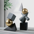 GobekUsa Geometric Gold Ball Sculpture Statues for Home Decor