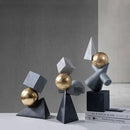 GobekUsa Geometric Gold Ball Sculpture Statues for Home Decor