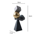 GobekUsa Geometric Gold Ball Sculpture Statues for Home Decor