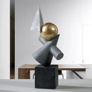 GobekUsa Geometric Gold Ball Sculpture Statues for Home Decor