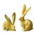 Abstract green & blue rabbit figurines living room resin decor art by Decorbites