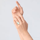 Abstract Green Chrysoprase and Golden Ring