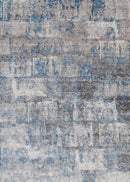 Abstract Handmade Silver and Blue Bamboo Silk 8x10 Area Rug | TRD1689810