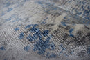Modern Gray Blue Abstract Bamboo Silk Area Rug 8x10 Hand Knotted