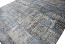 Modern Gray Blue Abstract Bamboo Silk Area Rug 8x10 Hand Knotted