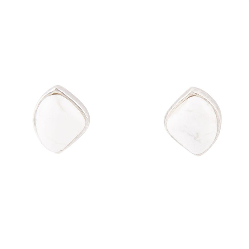 Abstract Howlite Post Earring